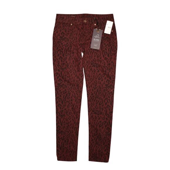 DL1961 NEW $178 Burgundy Minx Print 4-Way Stretch Emma Legging Jegging Size 26 - Picture 1 of 4
